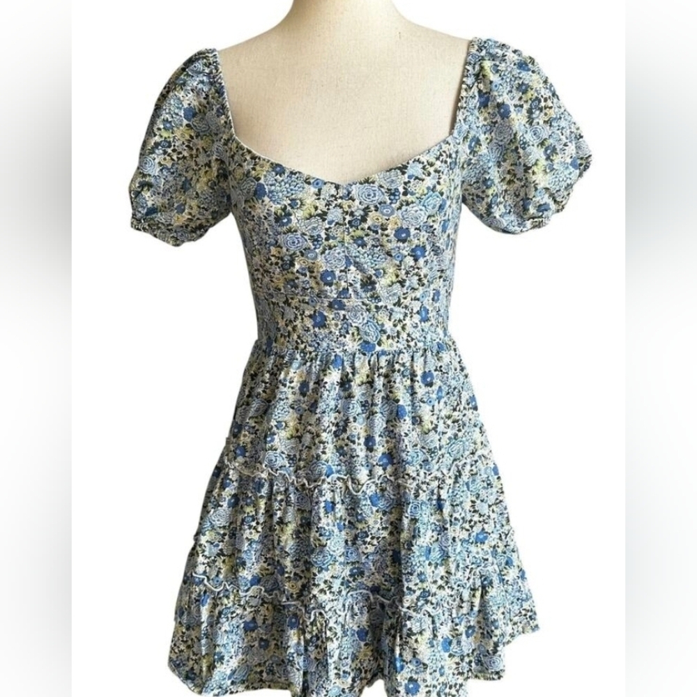 Altar'd State Babydoll Floral Mini Dress